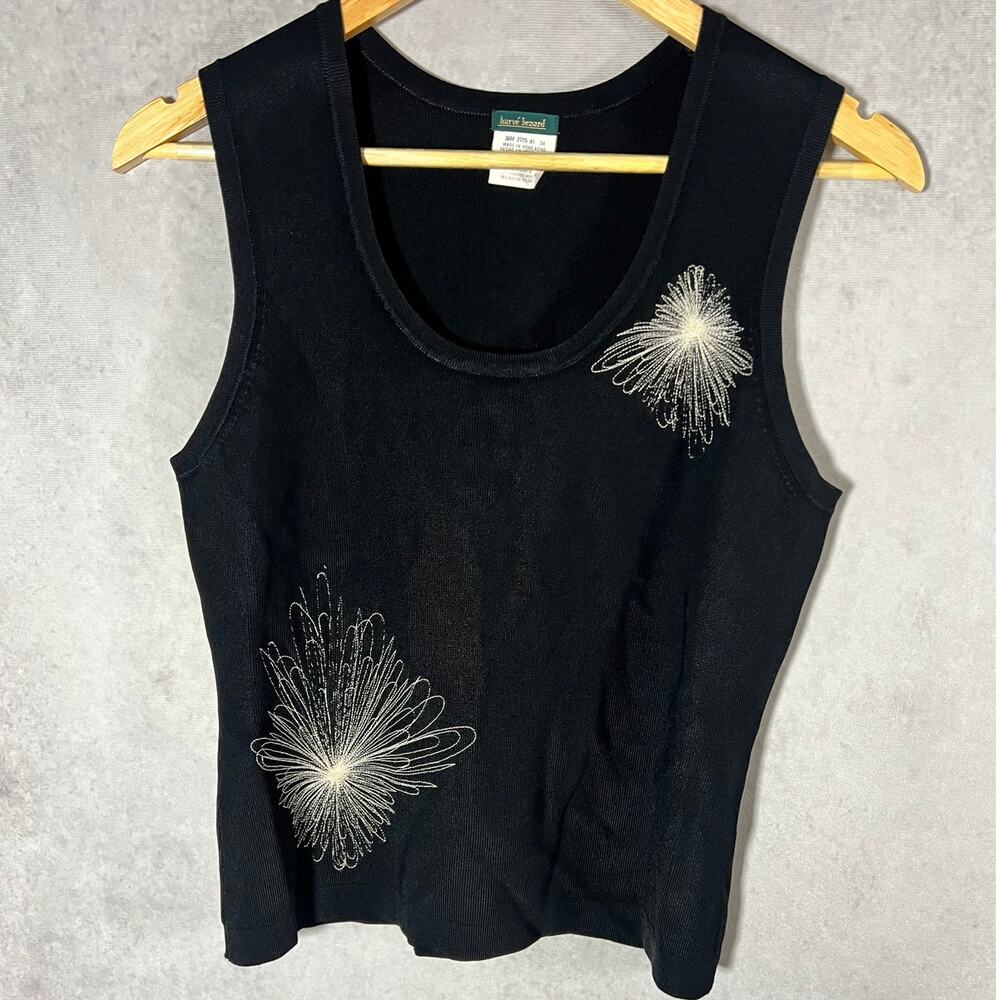 Harve Benard Embroidered Black Tank Size Medium